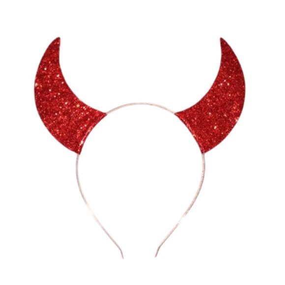 Halloween Devil Glitter Horns Headband - Costume Accessory Cosplay Hairband - Picture 1 of 10
